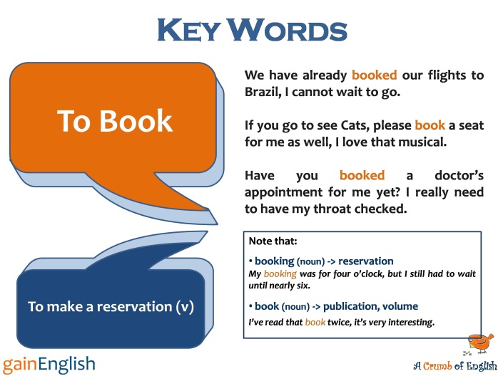 Key Word - To Book